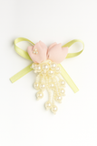 Small tulip bunch with pearls fascinator hairclip