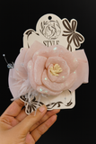 3D rose on bow fascinator hairclip