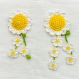 Pair of large crochet daisy hairclips
