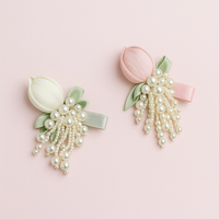 Tulip with pearls fascinator hairclip