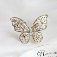 Evening metal butterfly buckle with rhynestone