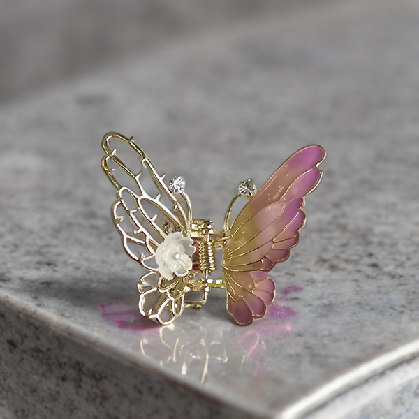 Small enamel butterfly clutcher
