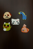 Pack of 5 crochet animal tictac pins - fish