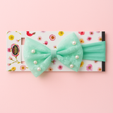 Soft cotton everyday baby headband lace bow