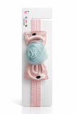 Fascinator rose on polka dot bow baby headband