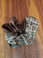 Plaid & Satin Scrunchie
