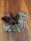 Plaid & Satin Scrunchie