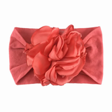 Soft cotton everyday baby headband satin flower