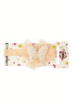 Soft cotton everyday baby headband sequins butterfly on tulle