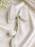 Medium fascinator tulip bow with beads lining