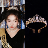 Free size Rhinestone tiara crown with birthday sash (style 2)