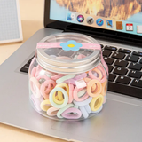 Jar of 120 everyday baby hair ties