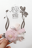Small rose with ribbon bow fascinator hairclip