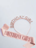 Free size Rhinestone birthday girl tiara with birthday sash