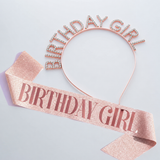 Free size Rhinestone birthday girl tiara with birthday sash