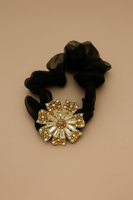 Organza scrunchie with rhynestone flower