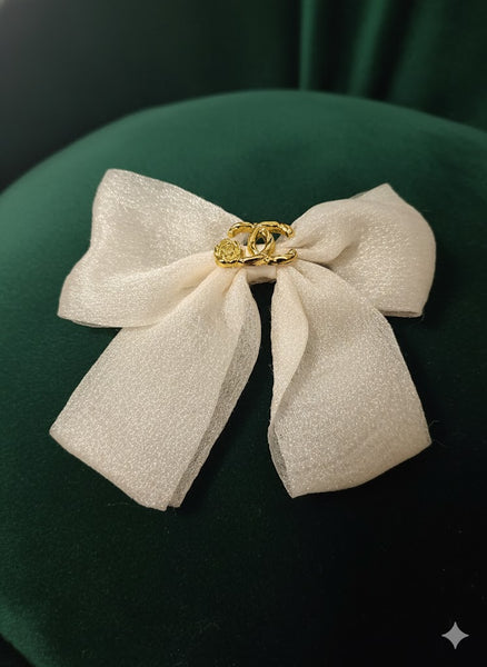 Luxury CC Logo Bow Hair Clip