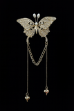 Evening metal butterfly clip with rhynestone and hangings