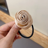 Satin rose hair tie