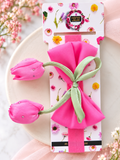 Soft cotton everyday baby headband tulip on bow