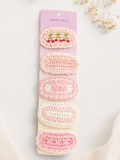 Pack of 5 crochet hair pins - pink