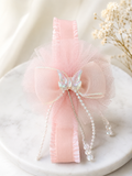 Fancy fascinator crystal butterfly on bow baby headband