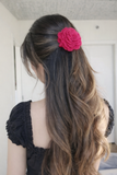 Large crochet rose bloom hairpin