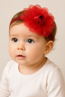 Soft cotton everyday baby headband rose bud on flower