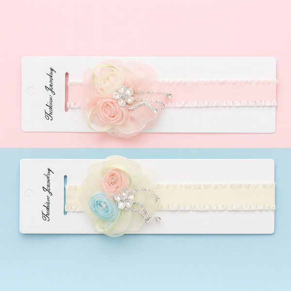 Partywear fascinator double rose baby headband