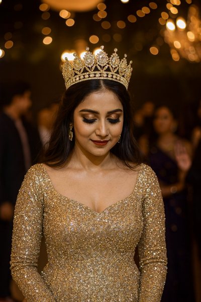 White stones tiara crown