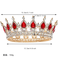 Faux gemstone and crystal crown (full head)