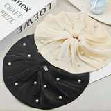 Pleated hanky scrunchie with pearls