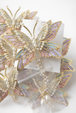 Evening pastel fabric on metal butterfly buckle