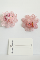 Pair of lace hairclips with roses and lace
