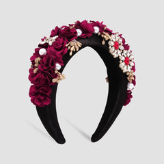 Flower bunch embellished forest hairband