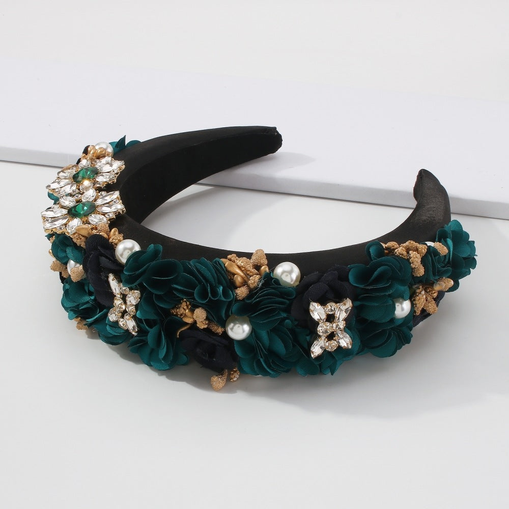 Flower bunch embellished forest hairband