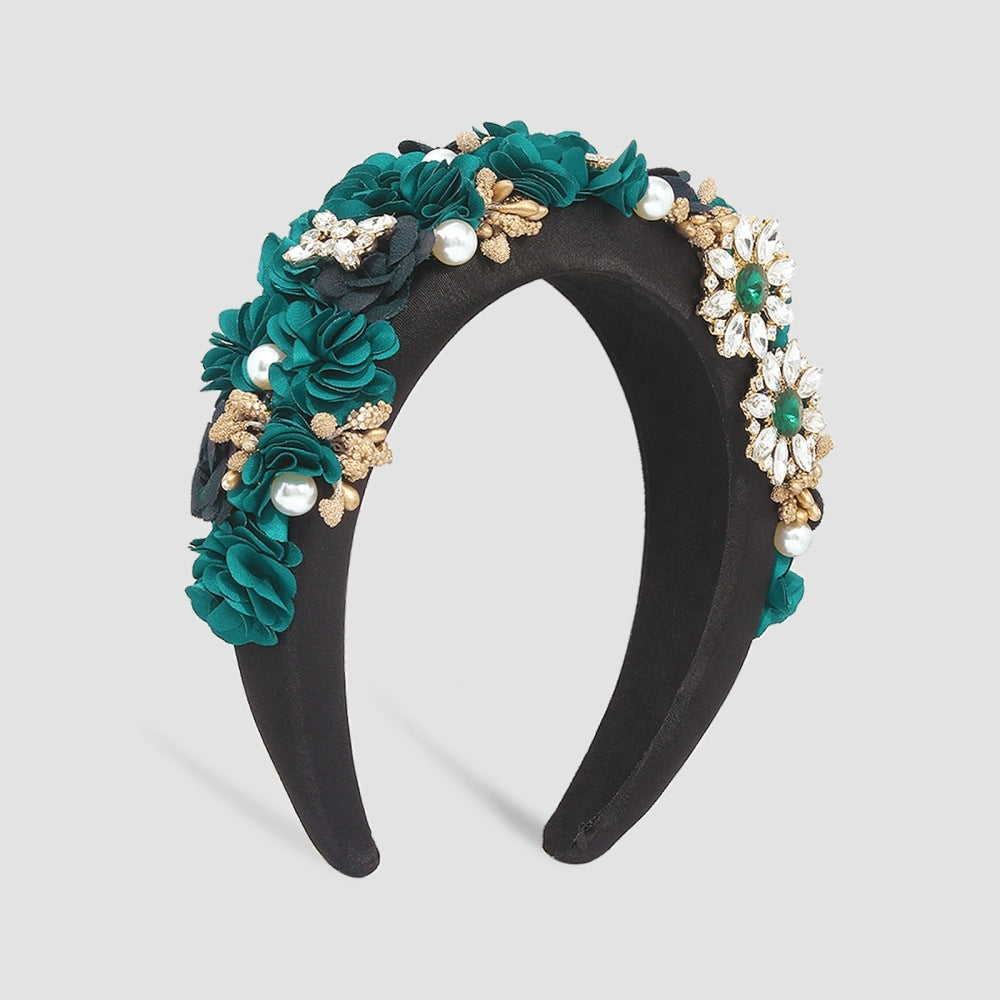 Flower bunch embellished forest hairband