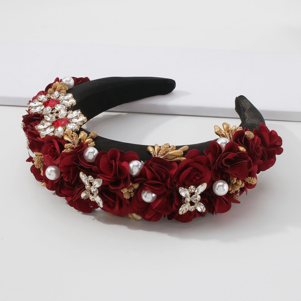 Flower bunch embellished forest hairband