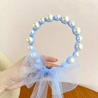 Pearly alice band with tulle bow extension