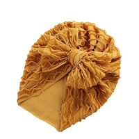dual frill turban with large knot bow