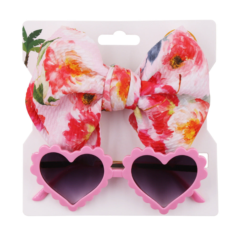 Baby headband and sunglasses combo - heart shape