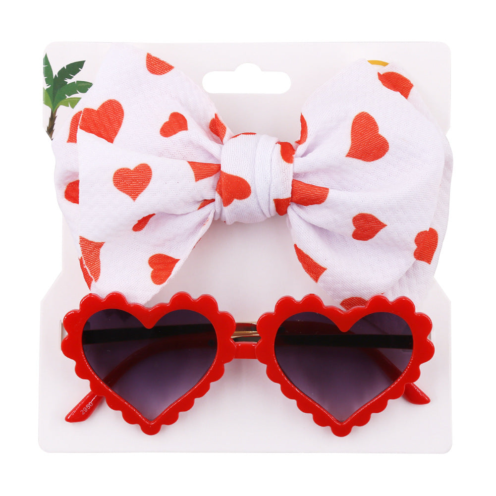 Baby headband and sunglasses combo - heart shape