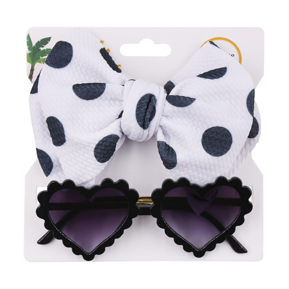 Baby headband and sunglasses combo - heart shape