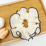 Pleated satin silk extra broad scrunchie