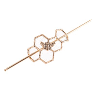 Bee in honeycomb hair stick