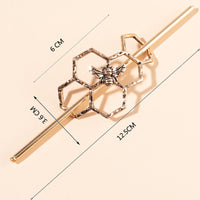 Bee in honeycomb hair stick