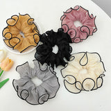 Pleated satin silk extra broad scrunchie