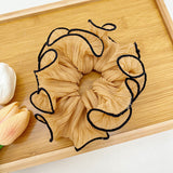 Pleated satin silk extra broad scrunchie
