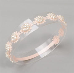 dainty and delicate light weight lace band with pearl detailing for elegant outfits. Neutral design matches all outfits