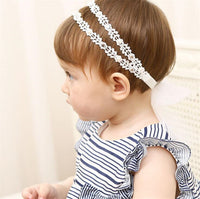 Pret my baby 2 line lace headband with stones and net bow